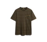 Superdry Textured Stripe Pocket Short Sleeve T-shirt Green,Brown 2XL Men