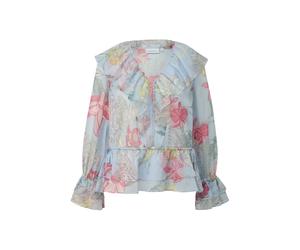 Textured Print Blouse with Ruffle Details Women COMMA Bleu 44