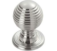 Textured Reeded Ball Cupboard Door Knob 23mm Dia Polished Chrome Handle