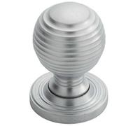 Textured Reeded Ball Cupboard Door Knob 23mm Dia Satin Chrome Handle Loops Multi One Size
