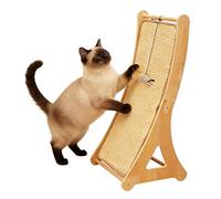 Textured Scratching Pads, Interactive Cat Activity Board, Sisal Ramp Scratcher with Rolling Ball, Natural Fiber Claw Trainer, Pet Play with Angled Design, Floor Toy for Indoor Kittens Rabbits