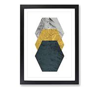 Textured Shapes No.3 Framed Print | A2 Black Framed Wall Art | Ready to Hang | Modern Nature Picture | Living Room Bedroom Lounge Office