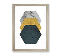 Textured Shapes No.3 Modern Framed Print | A2 Oak Framed Wall Art | Ready to Hang | Modern Nature Picture | Living Room Bedroom Lounge Office