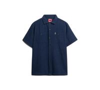 Superdry Merchant Textured Short Sleeve Shirt Blue XL Men