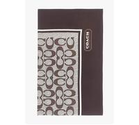 Textured Signature Print Maple Silk Scarf - Brown Fabric / One Size