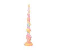 Textured Silicone Anal Beads with Suction Cup Base, Graduated Sizes for Ultimate Pleasure, Prostate & G-Spot Massager, Ideal for Men and Women (Pink, Medium)
