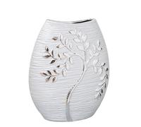 Textured Silver Branch Oval Vase 24cm