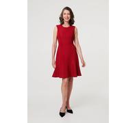 Textured Sleeveless Short Skater Dress Izabel London Red 18