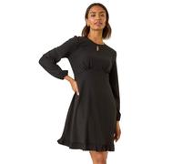 Textured Spot Keyhole Dress Roman Black 12