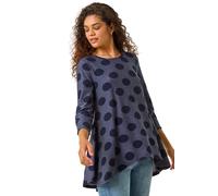Textured Spot Swing Hem Tunic Roman Navy 16