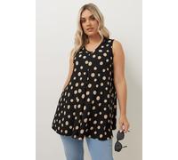 Yours Curve Textured Spot Swing Vest Top - Women's - Plus Size Curve