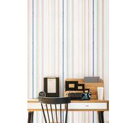 Textured Stripe 10m Matt Wallpaper Hoopla Walls Blue One Size