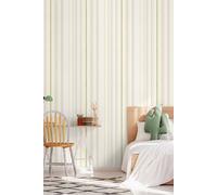 Textured Stripe 10m Matt Wallpaper Hoopla Walls Orange One Size