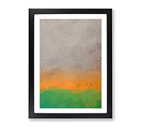 Textured Sunrise In Abstract Modern Framed Print | A4 Black Framed Wall Art | Ready to Hang | Abstract Landscape Picture | Living Room Bedroom Lounge Office