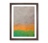 Textured Sunrise In Abstract Modern Framed Print | A4 Walnut Framed Wall Art | Ready to Hang | Abstract Landscape Picture | Living Room Bedroom Lounge Office
