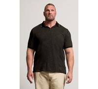 Textured Tipped Polo Shirt BadRhino Black 5-6XL