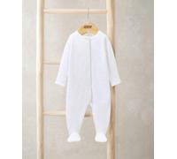 Textured Velour All In One - White WHITE Tiny Baby