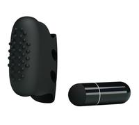Textured vibrating finger thimble Pretty Love Steward black, Poids 0.046 Kg, Color Black