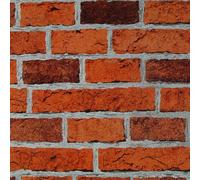 Textured Vinyl Brick Style Wallpaper Stones Slates Rustic Effect Embossed Red