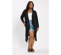 Textured Waterfall Midaxi Cardigan Yours Black 22-24