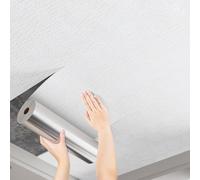 Textured White Paintable Ceiling Tiles - Washable Glue-Up Panels for Bathroom Office Living Room & Garage - 50cm Wide x 5m Long Decorative Wainscoting Solution