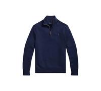 Textured Wool Quarter-Zip Jumper - male - Polo Ralph Lauren - Turtlenecks - Blue - 2XL - Knitwear 2XL