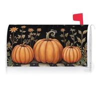 Texupday Fall Sunflower Pumpkin Decoration Mailbox Cover with Magnetic Strip Autumn Harvest Mailbox Wraps Post Letter Box Cover Standard Size 21" X 18" Garden Farm Outdoor Yard Decor