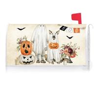 Texupday Halloween Boo Scary Pumpkins Ghost Decoration Mailbox Cover with Magnetic Strip Spooky Bat Mailbox Wraps Post Letter Box Cover Standard Size 21" X 18" for Garden Outdoor Yard Decor