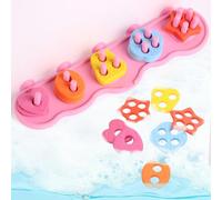 Texviko Bath Toys for Toddlers, Mildew Free Silicone Bath Toys Set for Sorting and Stacking with 20 Textured Floating Pieces, No Hole Design, Silico Color and Shape