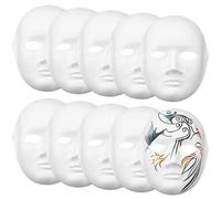 Texvora 10 Pcs Paper Mache Face Blanks for Crafts, Blank Full Face Forms to Decorate, Includes Male and Female Faces, Easy to Paint, Suitable for Adults, DIY Projects, Party Crafts and Group Crafting