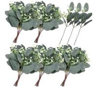 Texvora 100 Pcs Silver Dollar Leaves Faux Eucalyptus Stems, Artificial Greenery Perfect For Party And Home Decoration