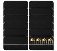 Texvora 12 Pcs Cutlery Bags, Non-Tarnishing Silver Bags, Black Felt Organizers For Forks, Spoons, Knives With Slots, Quality Felt, Compact, Dust And Oil Resistant