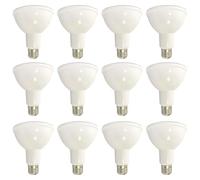 Texvora 12 Pcs PAR30 LED Flood Light Bulbs, 15W Dimmable, 3000K Warm White, 1180lm, 120° Beam Angle, E27 Base, for Gym, Supermarket, Office, 4.4 x 3.7 in