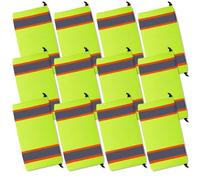 Texvora 12 PCS Reflective Mesh Leg Gaiters, Fluorescent Yellow Polyester Leg Gaiters with Reflective Safety Two Tone Mesh, Adjustable Drawstring, for Hiking Camping Cycling, Outdoor Leg Covers