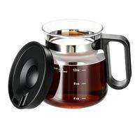 Texvora 16 Oz Glass Coffee Mug, Coffee Pot Mug with Handle and Scale Measuring Markings, Large Capacity Clear Cup with Sip-Style Travel Lid for Hot Cold Beverages