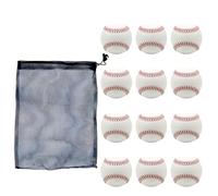 Texvora 2.8 In Soft Baseballs For Youth Practice Training, 12 Pcs Pu Balls With Mesh Bag, White With Red Stitching, Soft &, For Parent-Child Activity