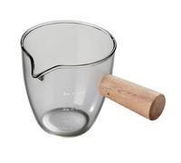 Texvora 2 Pcs Espresso Shot Glasses, 3 fl oz / 90 ml Glass Espresso Cups with Wooden Handle, Precise Measurement Markings, Ideal for Espresso Machines, Shot Glasses for Coffee Enthusiasts