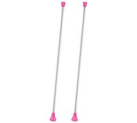 Texvora 2 Pcs Twirling Batons, 21 in / 53.3 cm Metal Young Performer Batons for Exercise & Performance, Stainless Steel Marching Band Baton with Rotating Design, Gymnastics Dance Metal Baton Set