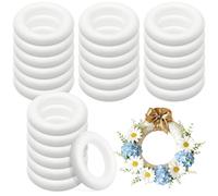 Texvora 24 Pack 5.9 In White Polystyrene Foam Wreath Rings, High-Density For Crafts, Diy Projects, Holiday Decorating