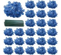 Texvora 28 Pcs Royal Blue Artificial Hydrangea Flowers, Faux Blue Hydrangea with 7.87 in Detachable Stems, for Elegant Centerpieces, Wedding Decor, Indoor Displays, and DIY Floral Arrangements