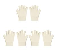 Texvora 3 Pairs Women'S Fingerless Gloves, Acrylic Computer Typing, Elderly Skin Thin Protector, Solid Color Style