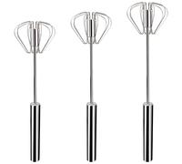 Texvora 3 Pcs Stainless Steel Whisk Set, Hand-Push Egg Beaters, Manual Mixer For Eggs, Cream, 10-14 In For Baking And Cooking