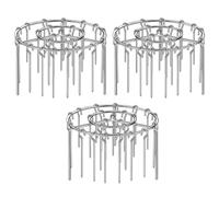 Texvora 3 Piece Stainless Steel Air Fryer Rack Set With 72 Hooks, Vertical Skewer Rack For Bbq, Grilling, And Dehydrating