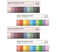 Texvora 4 Pack Tape in Colors, Narrow Craft Masking Tape, Easy Tear & Reusable for Arts & Studies