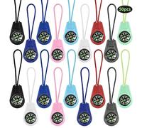 Texvora 50 Miniature Compasses In Assorted Colors, Compact, Pocket-Sized With Cord For Hiking, Camping, Kids' Learning