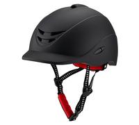 Texvora Adjustable Matte Black Horse Riding Helmet For Men And Women, High-Impact Pc Shell With Eps Liner, Perfect For Horseback Riding And Cycling, Size M