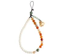 Texvora Beaded Phone Wrist Strap, Beaded Phone Holder with White Jade Bodhi, 27 cm Strap, Colorful Beads and Animal Pendant, for Women, Fashion Accessory