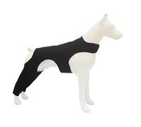 Texvora Dog Anti-Licking Leg Sleeve for Small Dogs, Rear Leg Protector, Post Surgery Recovery Suit, Wound Healing Support Wrap, Breathable Polyester Leg Protection Guard, Black, M