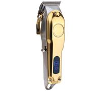 Texvora High-Power Bald Head, Barbershops Ideal for, Steel Precision Blade, Electric Professional Hair Clippers Men, Gold and Steel Stainless Silver Body, Rechargeable USB, Display Led