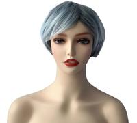 Texvora High-Temperature Fiber, Women, Pixie Wig, Short Curly Wigs, Mixed Gray, 5.9 In/15 Cm Length, 0.33 Lb/150 G, Natural Shine, Easy Wear, Breathable